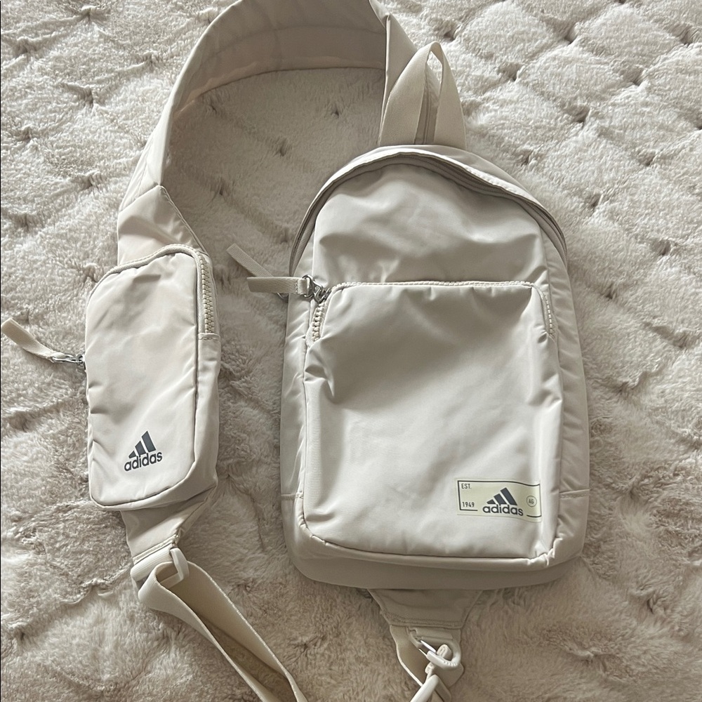 Adidas Beige Backpack and Crossbody Set